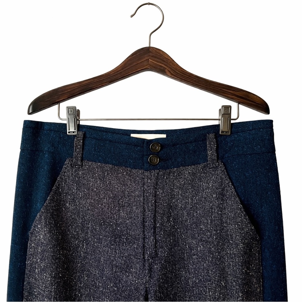 Anthropologie Elevenses Brighton Tweed Wide Leg Pants Size 4 - Picture 5 of 13